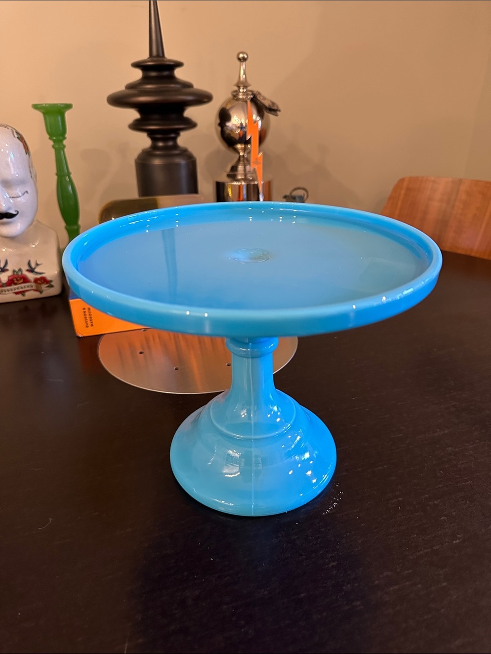 Bristol Vintage Hand Pressed Glass Cake Plate 9”